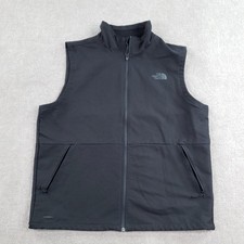 The North Face Vest Mens XL Black Windwall Softshell Lined Full Zip Windproof