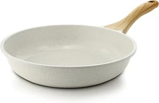 SENSARTE Nonstick Ceramic Frying Pan Skillet, 9.5 Inch Omelet Inch, White 