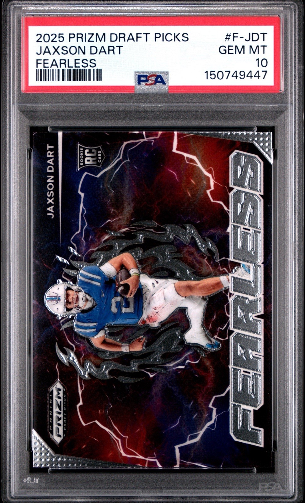 Jaxson Dart Panini Prizm Draft Picks Fearless #FJDT Base