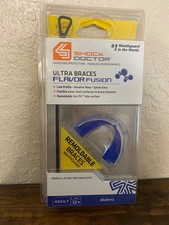 NEW! SHOCK DOCTOR MOUTHGUARD Adult BlueRaz Ultra Braces Flavor Fusion Remoldable