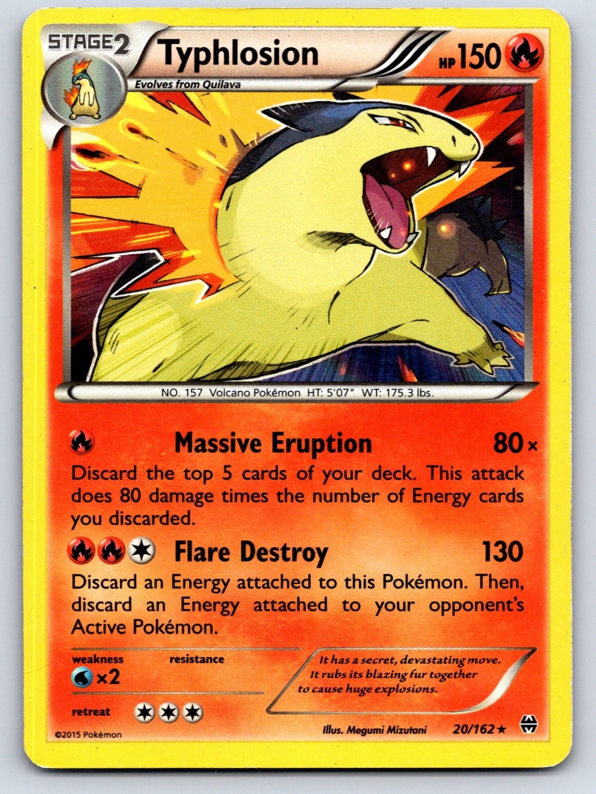 Typhlosion Holo Rare XY - BREAKthrough 20/162 NM