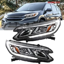 For Honda CR-V 2015-2016 Headlights Halogen w/LED DRL Clear Set Right&Left Side