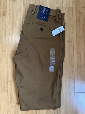 Gap Essential Khak Slim Brown Mens 28x30 Mid Rise Slim Leg Gap Flex New