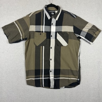 Stussy Plaid Button Up Short Sleeve Shirt Men s Medium