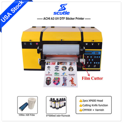 A3 UV DTF Sticker Printer Double XP600 Head Transfer Sticker Printing AB Film