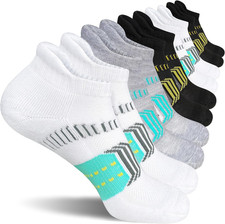 Womens Athletic Cushioned Anti-Blister Comfort Running Ankle Socks 5 Pairs