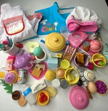 Kid’s Play Pretend Food Dishes Kitchen Items Fruit Dessert Large Mixed Set