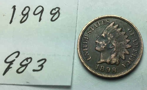 1898 Indian Head Penny; GOOD condition; #983