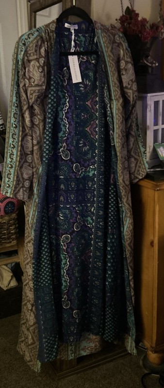 Karma Highway Kimono Extra Long Duster Floral One Size Festival Boho 