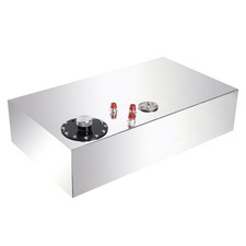17 Gal Aluminum Fuel Cell Polished with Level Sender Silver Racing Street Drift