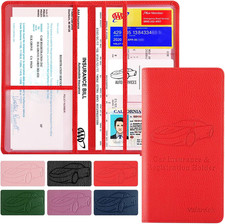 Premium Car Registration and Insurance Card Holder, Car Document Holder for Card