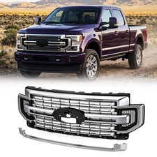 Front Bumper Grille For 2020 2021 2022 Ford F250 F350 Limited Car Grille Chrome Front Bumper Grille For 2020 2021 2022 Ford F250 F350 Limited Car Grille Chrome