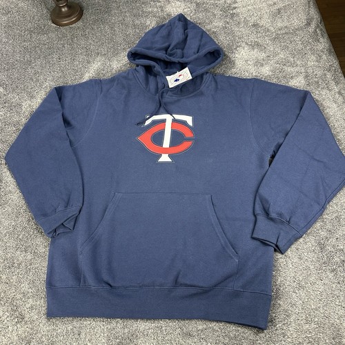 New Minnesota Twins Majestic Hoodie Men’s Medium Heavyweight Embroidered Y2K - 第 1/13 張圖片