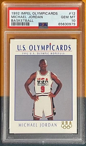 1992 IMPEL OLYMPICARDS MICHAEL JORDAN USA OLYMPIC CARD PSA 10 GEM MINT #12