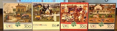 Charles Wysocki 300 Piece Jigsaw Puzzles Lot of 4 All Complete