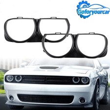Lh Rh Front Headlight Bezel Lamp Cover Trim Set For 2015-2021 Dodge Challenger