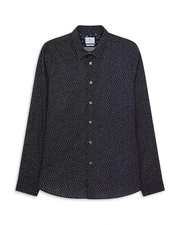 PS Paul Smith Slim Fit Button Front Shirt Men's XXL Black Collared Long Sleeve