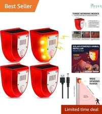 4 Pcs Solar Motion Alarm Detectors Outdoor Sound Siren Yard Security Lights