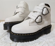 New! Dr Martens DEVON HEART PLATFORM Boots TOLLE CREAM Soft Rich Leather 8