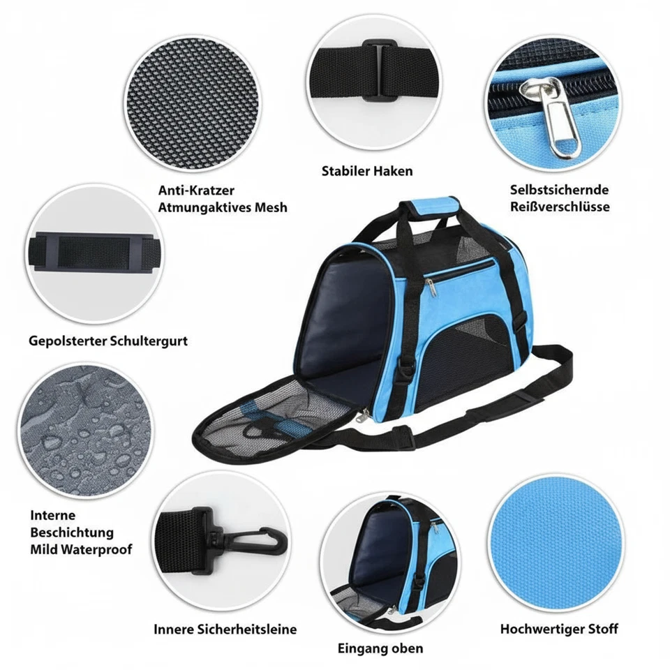 NEU Hundetransportbox Hundebox Hundetasche Katzenbox Autotransportbox faltbar DE - Bild 2 von 4