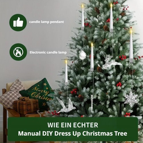 6PCS Candele LED Albero di Natale con Gancio Sfera di Cristallo Trasparente Decorazione Festa dfhg - Foto 8 di 21