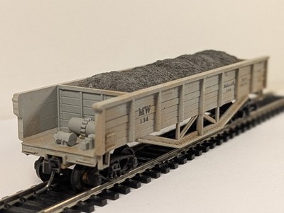 Tru-Scale Spur HO NW 134 Schotterwagen mit Ladungsfertigbauausrüstung