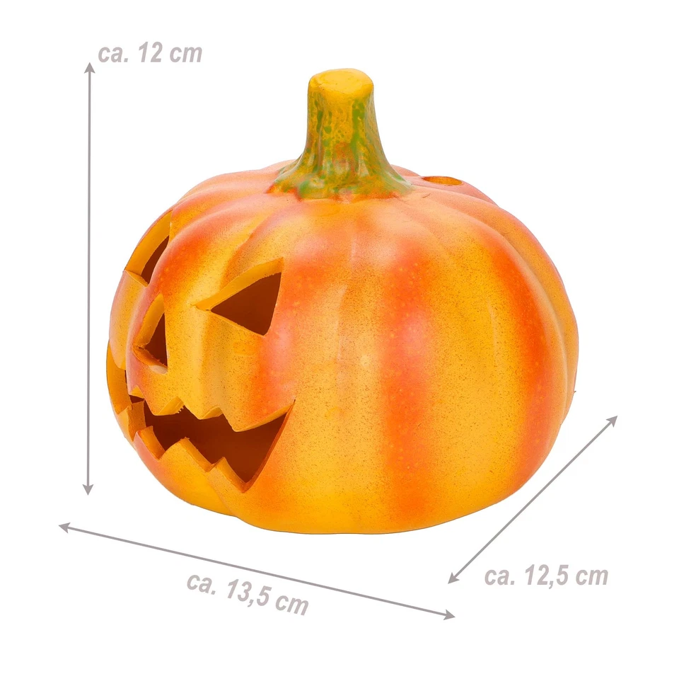 Halloween Deko Kürbis Dekofigur Herbstdeko Jack-O-Lantern Windlicht Teelichter - Bild 2 von 4