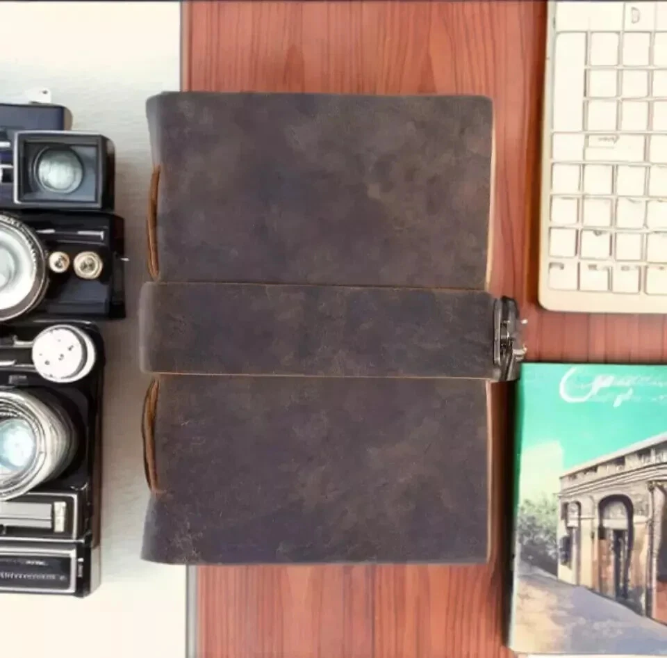 Handmade Leather Bound Vintage Journal Blank Spell Book of Shadows Antique Pages - Image 4 of 4