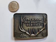 Vtg Preserving Our Shooting Heritage Belt Buckle NRA Whittington Center