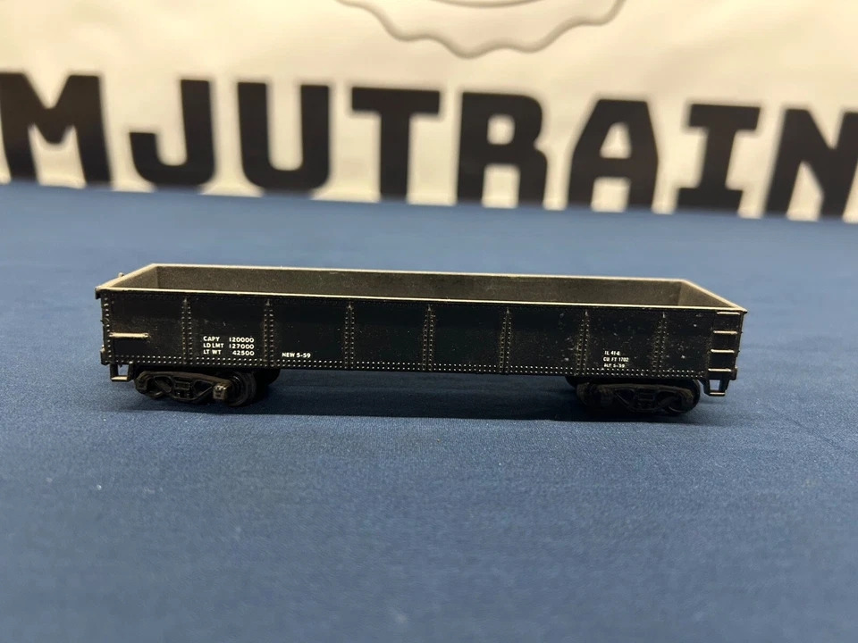 Life-Like HO Custom Undecorated Black 40’ Steel Gondola Car NO BOX - Image 2 of 4