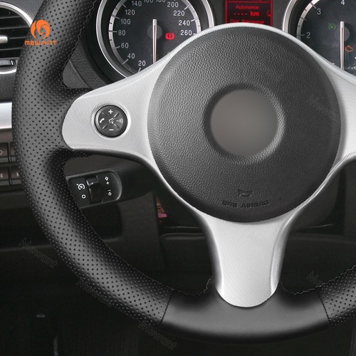 Funda de volante MEWANT Custom DIY negra cuero sintético para Alfa Romeo 159 Brera - Imagen 5 de 10