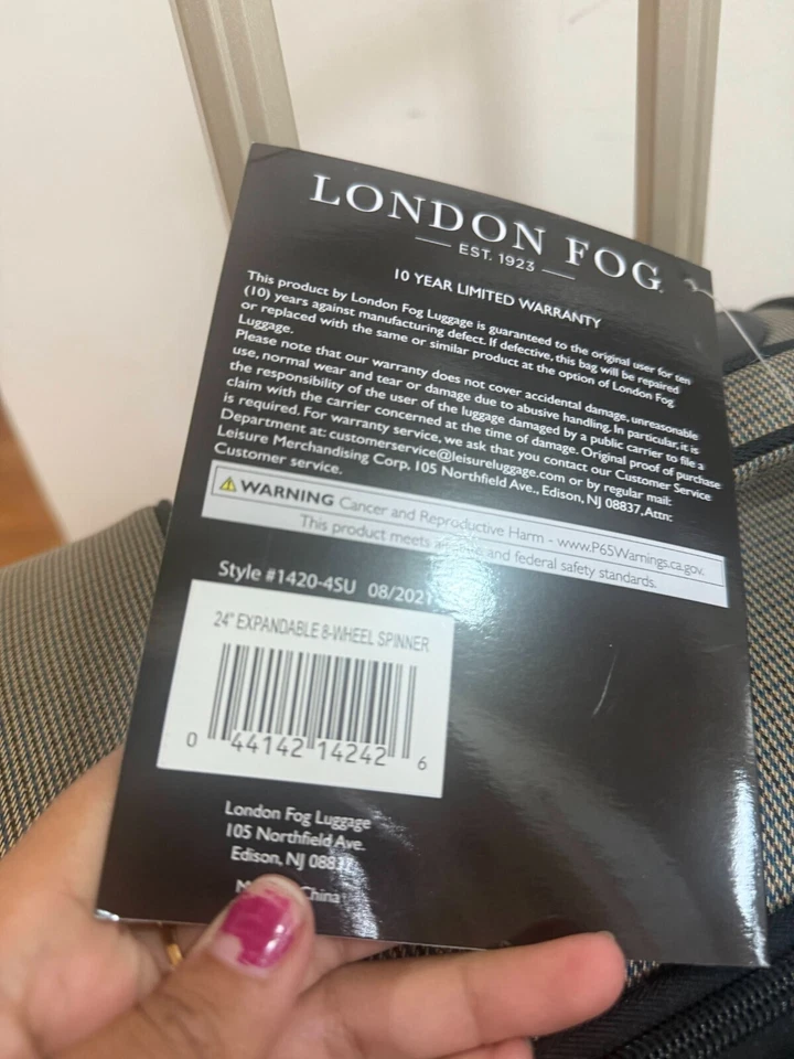 Mala de Bagagem Macia Giratória Expansível LONDON FOG Sheffield II 25" - Imagem 4 de 4