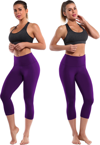 19" Basic/Out Pockets High Waist Yoga Pants Women Workout Running Leggings Tummy - Picture 3 of 12
