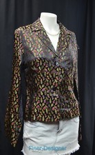 S.l.b. Satin Shimmer Peacock Feather Jacket Light Coat Blazer Button Sz M 8 New