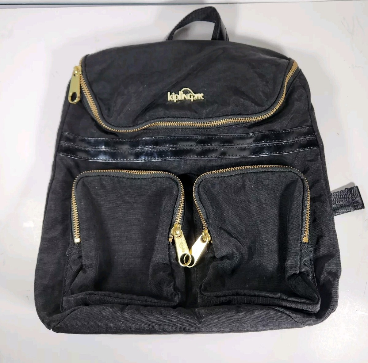 KIPLING SHAKI BACKPACK BLACK & GOLD | eBay display picture 1