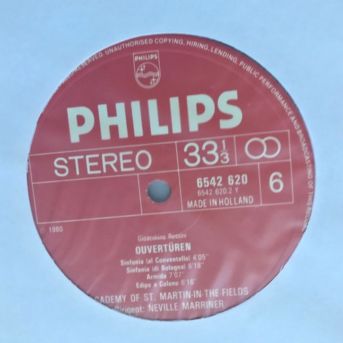 Neville Marriner ROSSINI Complete Overtures Academy 4LP Philips Vinyl BOX SET NM - Picture 7 of 9