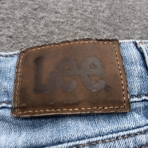 Lee Jeans Youth 7 Blue Skinny Fit Straight Leg Denim Causal Faded Whiskered - Picture 13 of 16