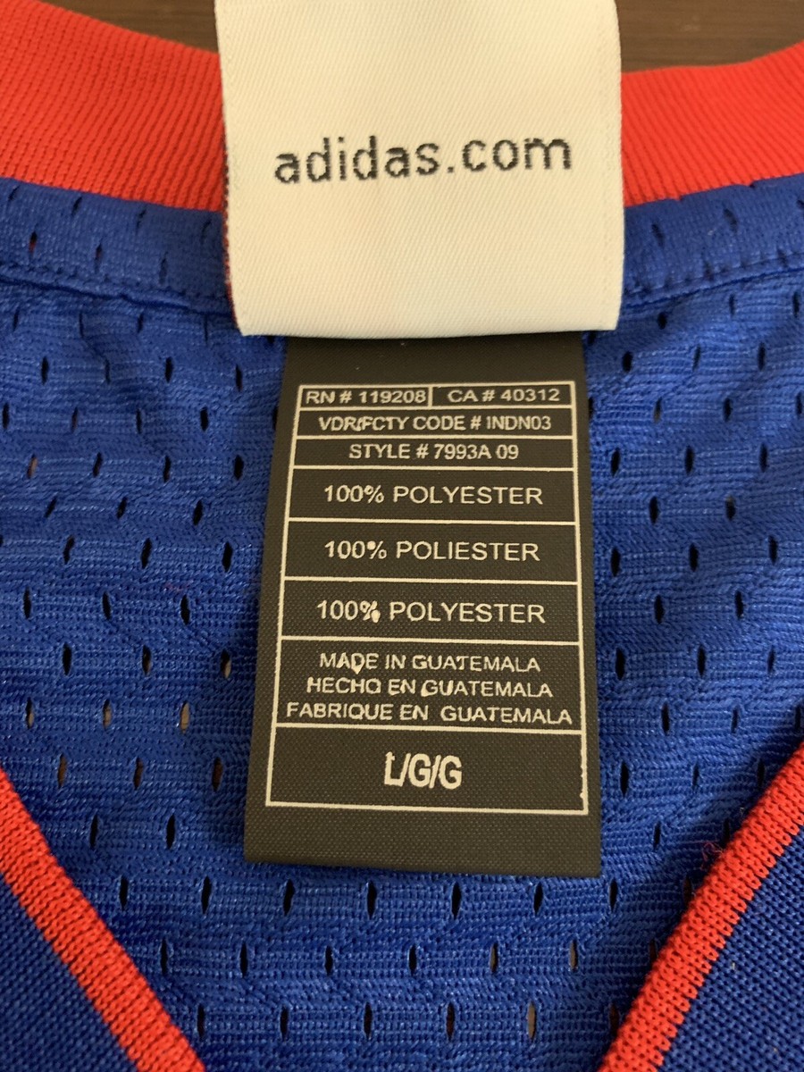 Rare Vintage Adidas NBA Detroit Pistons Allen Iverson