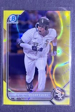 Oscar Colas 2022 Bowman Draft Chrome Yellow Lava Refractor #d 41/75 #BDC-51 Rc