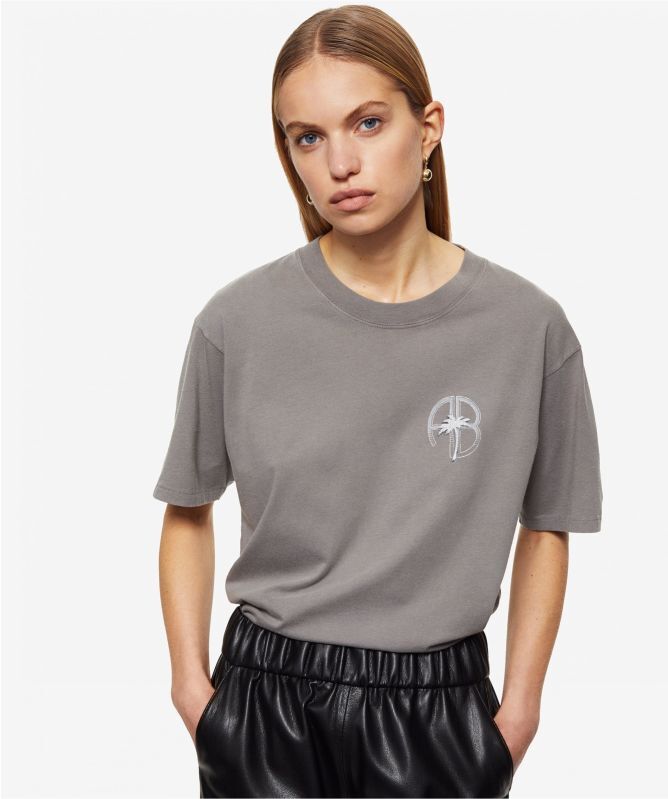 ANINE BING Ida Palm Tee, Washed Grey (S & M/BNWT-RRP:£85) image 2