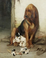 1800s Dog Painting Reproduction Giclee Print on Fine Art Paper
