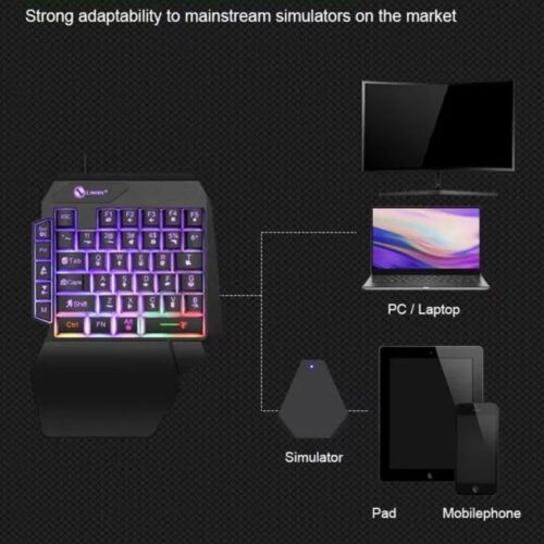 USB Single Hand Keyboard Mini Gaming Mechanical Keyboard Desktop PC - Picture 8 of 9