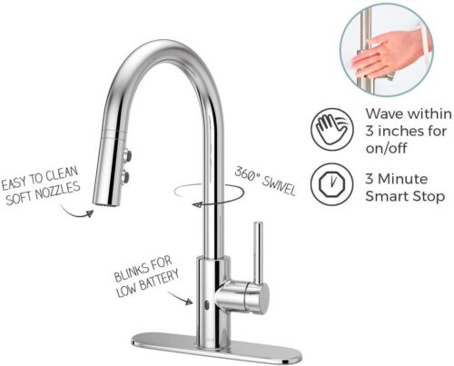 NUOVO Pfister LG529-ESAC Rubinetto spray elettronico pull-down a maniglia singola - Foto 2 di 8