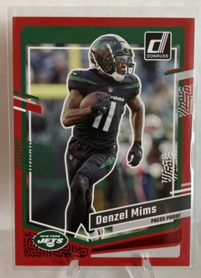 Denzel Mims 2023 Donruss #232 Press Proof Red Jets