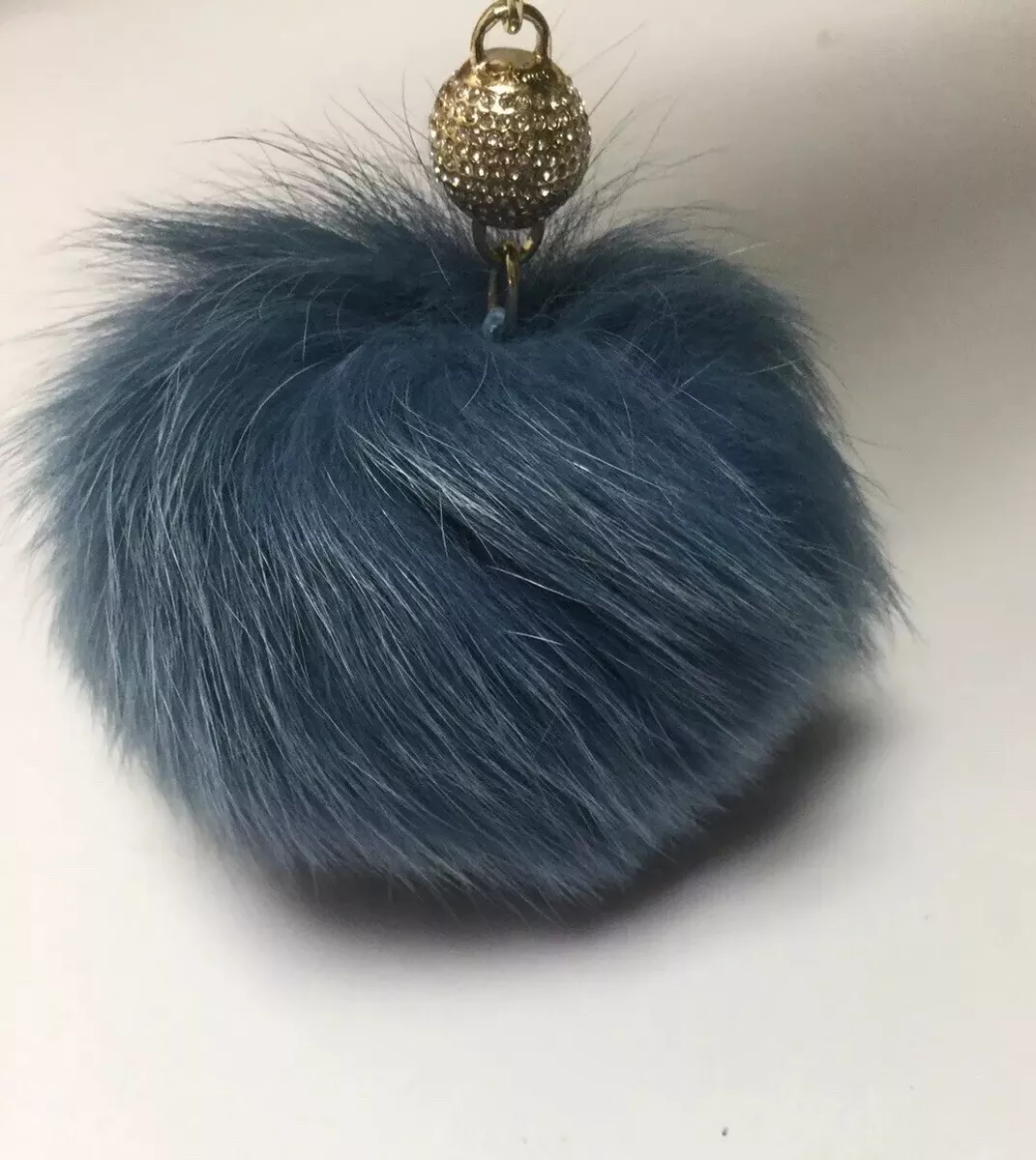 MICHAEL KORS DYED FOX FUR POM CRYSTAL BALL BAG CHARM KEYCHAIN | eBay