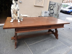 Dettagli Su Prestigioso Tavolo Fratino Scrivania Rovere Del 900 Linea Semplice Arte Povera