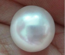 Huge 8.9mm Natural Round South Sea Genuine White Loose Pearl Half Drilled