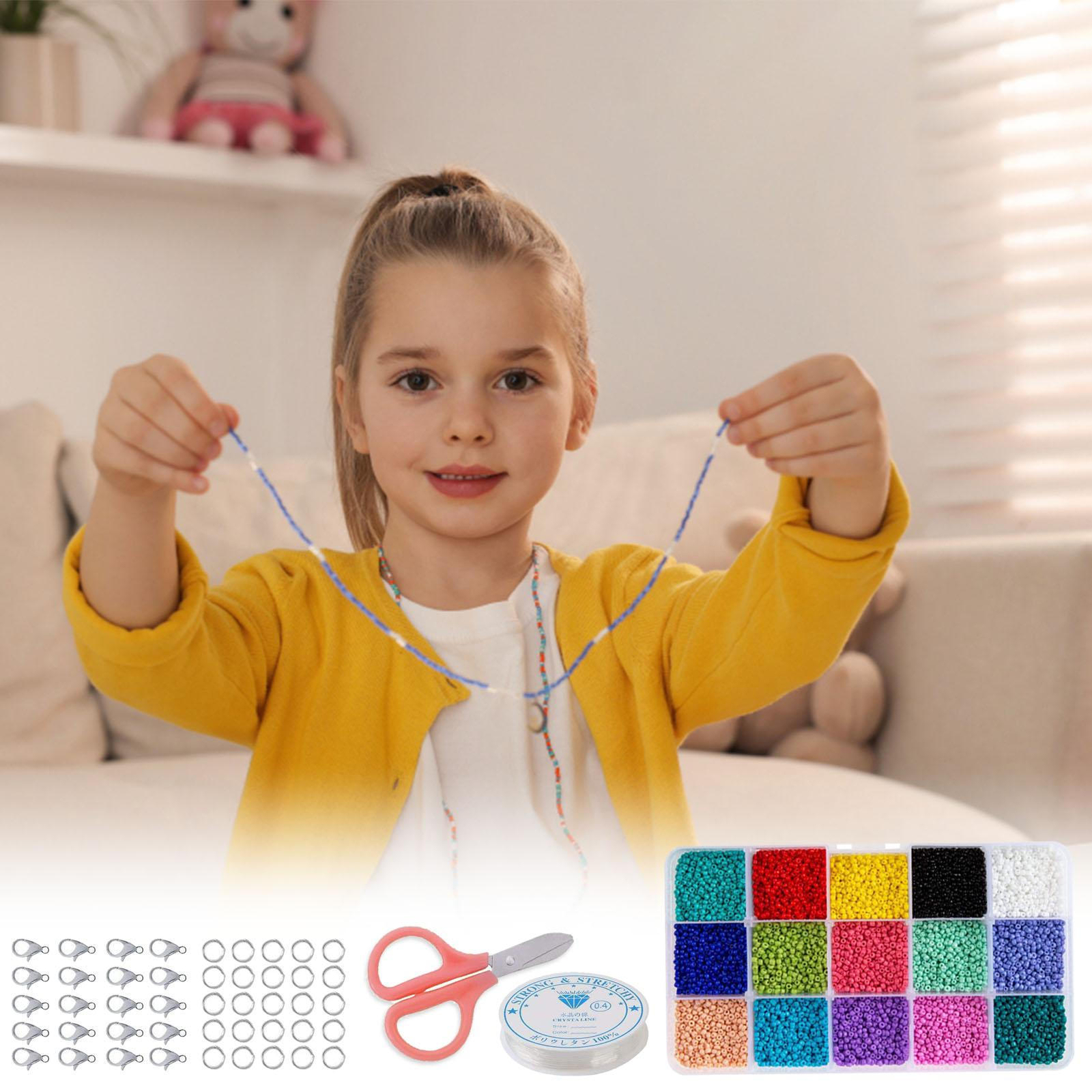 Metal Bead Loom Kit Beads Scissors Elastic String for Bracelets Beginners eBay