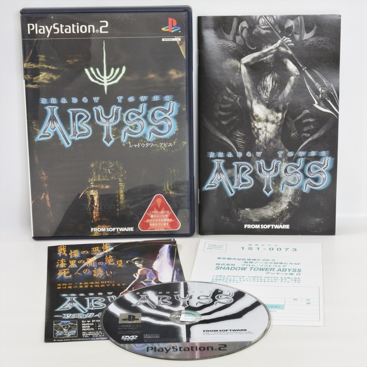 SHADOW TOWER ABYSS PS2 Playstation 2 For JP System 2101 p2