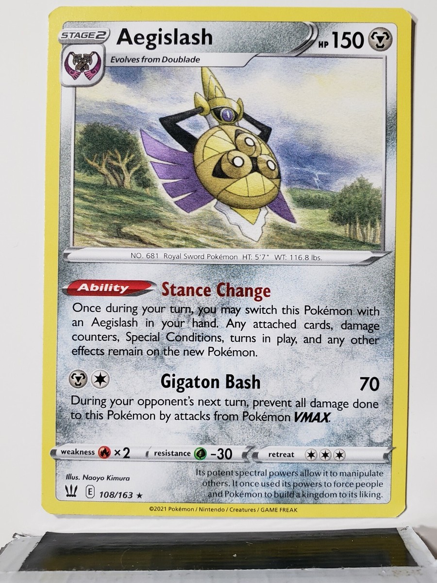 Aegislash 108/163 NM - B1G1F - RARE Battle Styles Pokemon Card